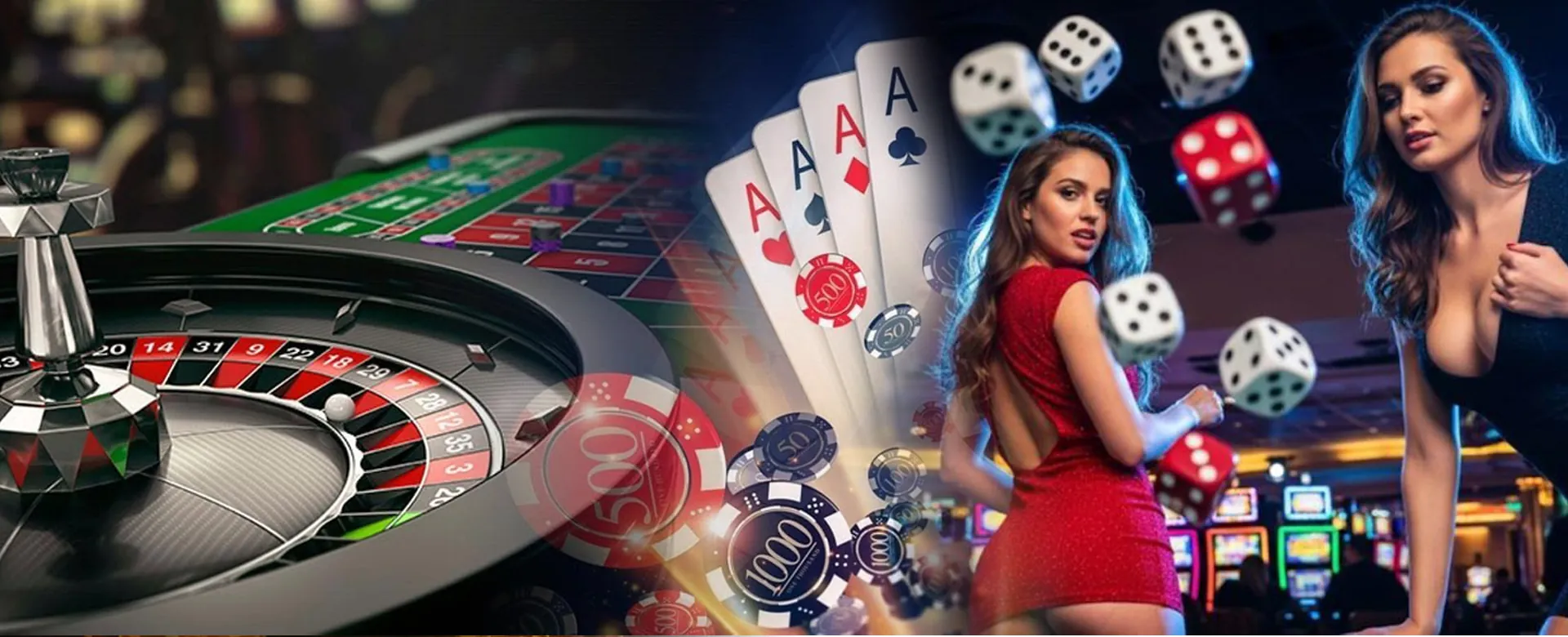 Dynamic casino background with login elements